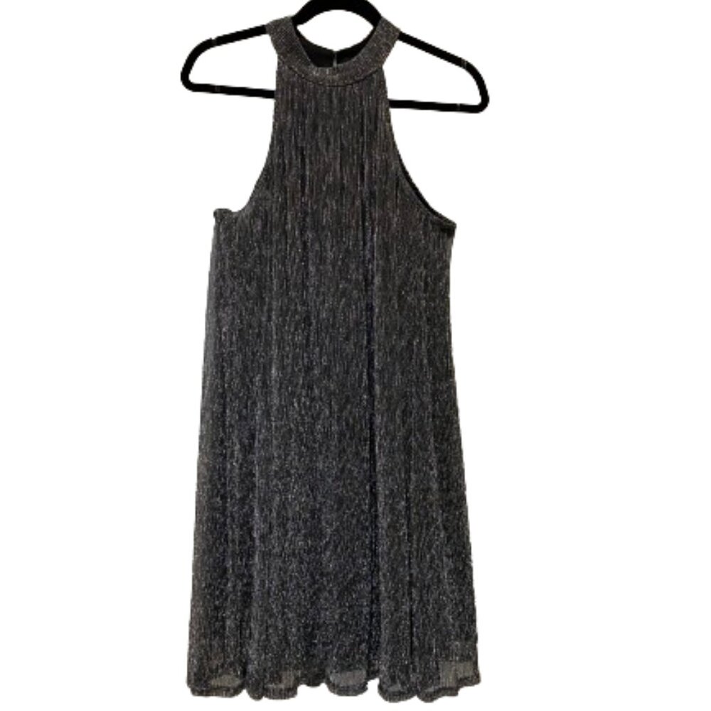 NWT Nine West Halter Neck A-Line Swing Dress - Silver size XL